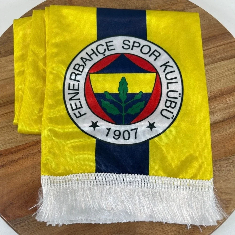 Fenerbahce Spor Kulubu Soccer Scarf Yellow Navy Blue Fenerium Extra Licensed